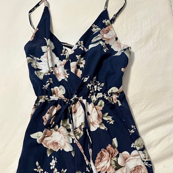 Pants - Navy Flowered romper (pants)